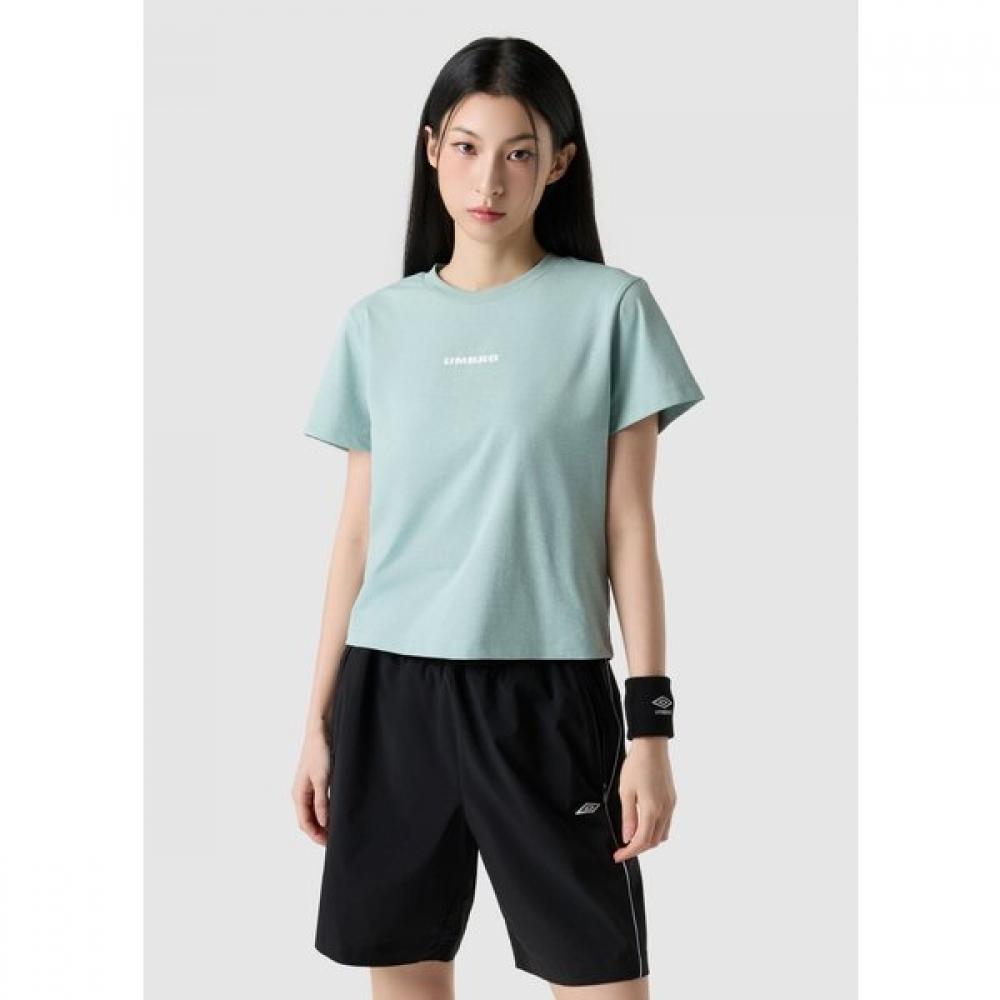 Umbro FreSh Women S LeTTering Crop ShorT Sleeve T ShirT ur122SrS11 Blk