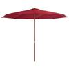 VidaXL Outdoor Parasol with Wooden Pole, Patio Sunshade, Sun Shelter, Beach Parasol Garden Terrace Balcony, 44531