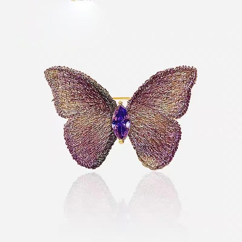 Exquisite Embroidery Butterfly Brooch Elegant Animal Corsage For Women Girls Suit Dress Pins Versatile Corsage Birthday Gifts