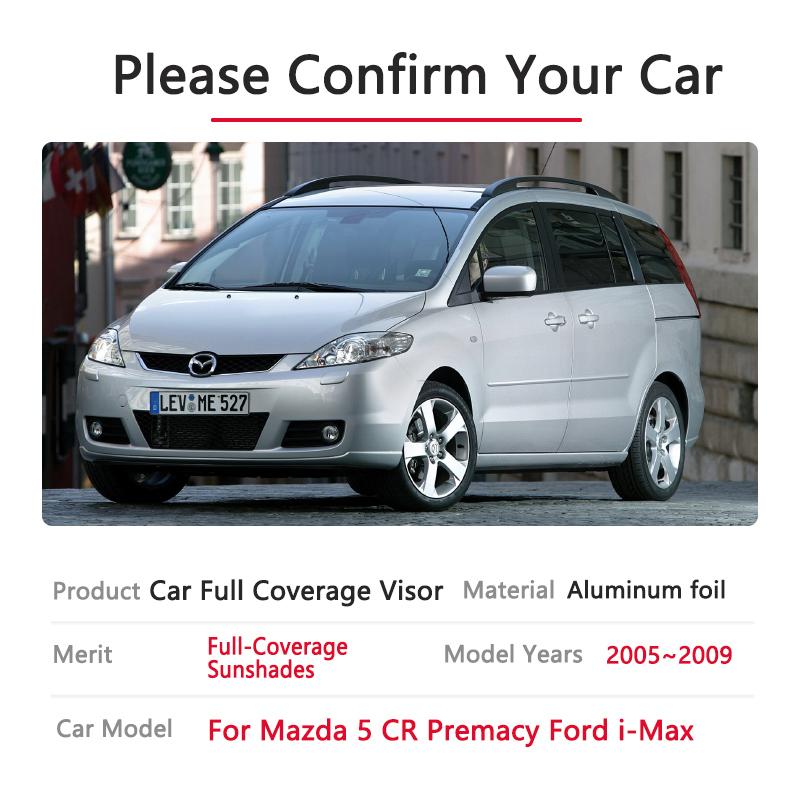 Полный солнцезащитный козырек для автомобиля Mazda 5 Mazda5 CR Premacy Ford i-Max 2005 2006 2007 2008 2009 Автоаксессуары Наклейки-парасоль Солнцезащитный козырек