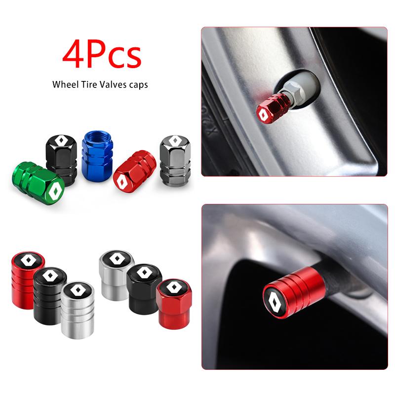 2026 Hot For Renault Hub Caps For Renault Megane 2 3 4 Twingo Clio Talisman Captur Traf 4Pcs/8Pcs Alloy Car Tire Valve Stem Air 