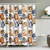 Шторка для душа с котиками Милый узор с котенком Декор для ванной Стирка, водонепроницаемая ткань Декор для дома Винтажный Подарок любителю животных Стена
