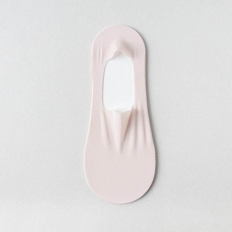 Women's Summer Thin Cotton Bottom Invisible Ice Silk Shallow Mouth Non Slip Non Drop Heel Socks