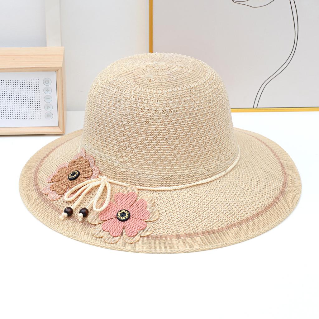 Травяная шляпа, женская летняя цветочная шляпа для прогулок на открытом воздухе, солнцезащитная шляпа, женская солнцезащитная шляпа с защитой от ультрафиолета