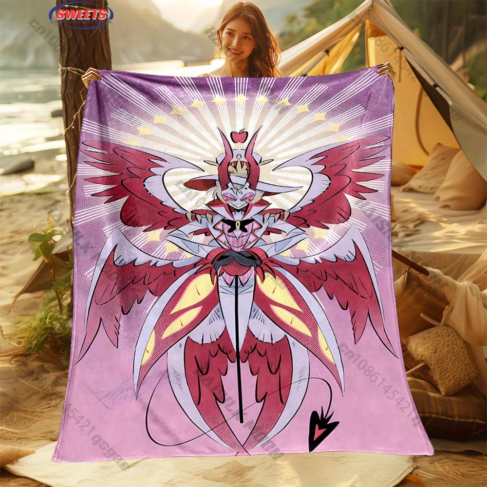6 Sizes L-Luc1fer M0rningstar H-Hazbin Hotel Theme Print Blanket Home Travel Blanket Sofa Bedding Cover Blanket Wonderful Gift