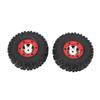 2Pcs RC Car Left Tire Rubber Lightweight Wheel Tyre Replacement for WLtoys 124006 12427 12423 12428 C Red