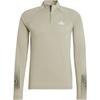 Gym AEROREADY Brandlove 1/4-Zip Shirt Solid Color Versatile Training Stand Collar Long Sleeve T-Shirt Men Tops Olive-Green IW5876
