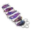 Peacock Titanium Aura Gemstone Handmade 925 Sterling Silver Bracelet 7-8" A3U57