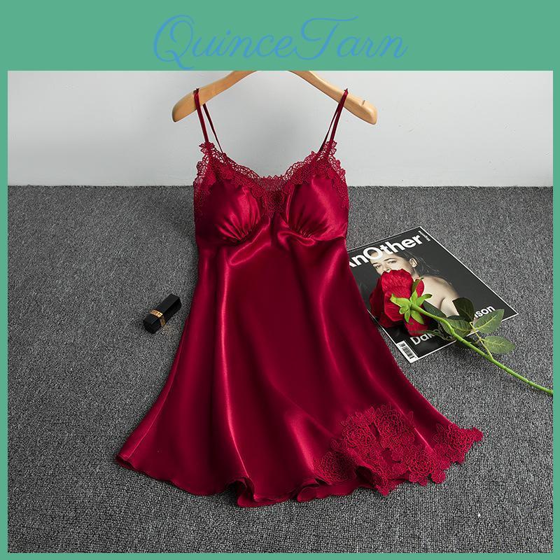 Suspender Sexy Silk Womens Pajamas Nightdress Ladies Spring And Summer Ice Silk Thin Halter Home Service Satin Night Dresses