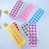 21-Cell Easy Release Ice Cube Tray - Round Hole, Square Press, Quick Freeze Mold