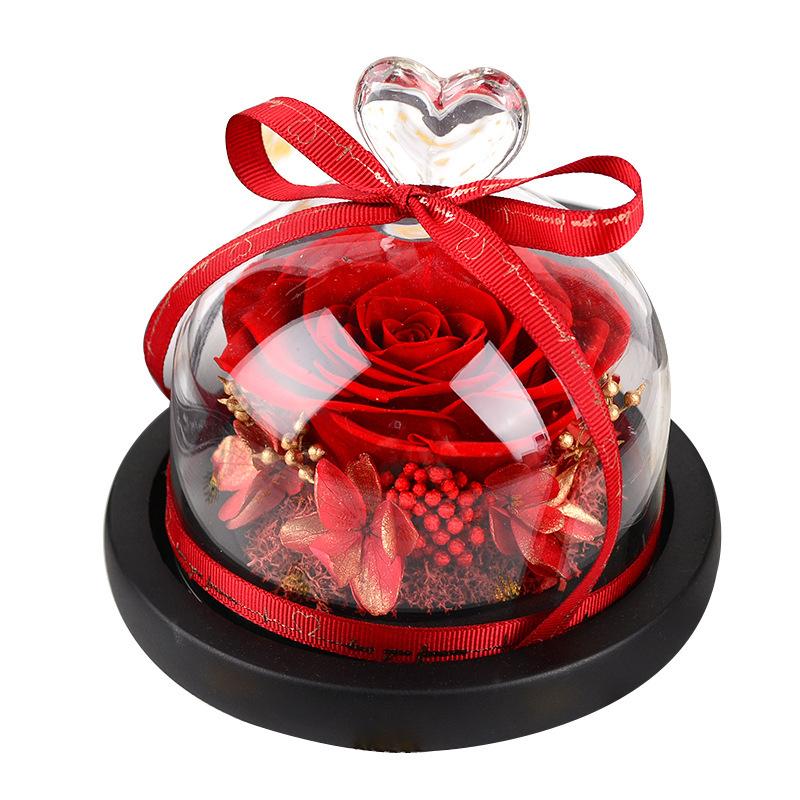 Filia eternal flower love glass cover rose gift box dried flowers do not wither flower bouquet