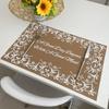 Винтажная подставка для столовых приборов с буквами, водонепроницаемая, термостойкая, нескользящая, теплоизоляция, можно мыть в посудомоечной машине, прямоугольный защитный декоративный коврик для обеденного стола