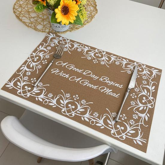 Винтажная подставка для столовых приборов с буквами, водонепроницаемая, термостойкая, нескользящая, теплоизоляция, можно мыть в посудомоечной машине, прямоугольный защитный декоративный коврик для обеденного стола