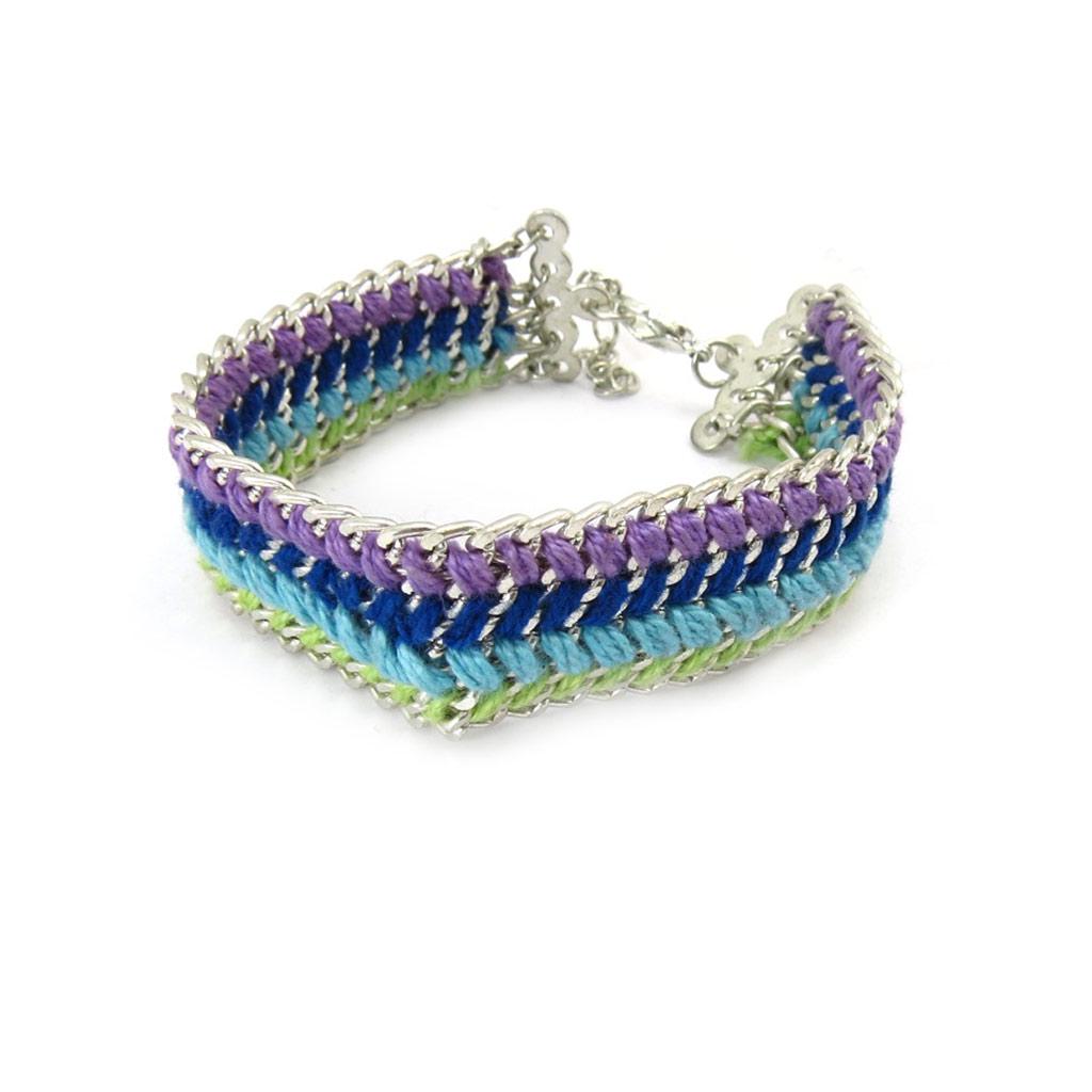 Les Trésors De Lily [K0430] - Необычный браслет "Килиманджаро" зеленый синий лиловый.