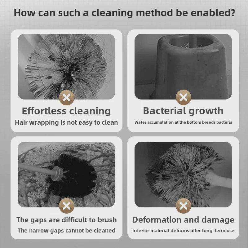 Мягкая локтевая щетка для чистки туалета в японском стиле - без мертвых углов