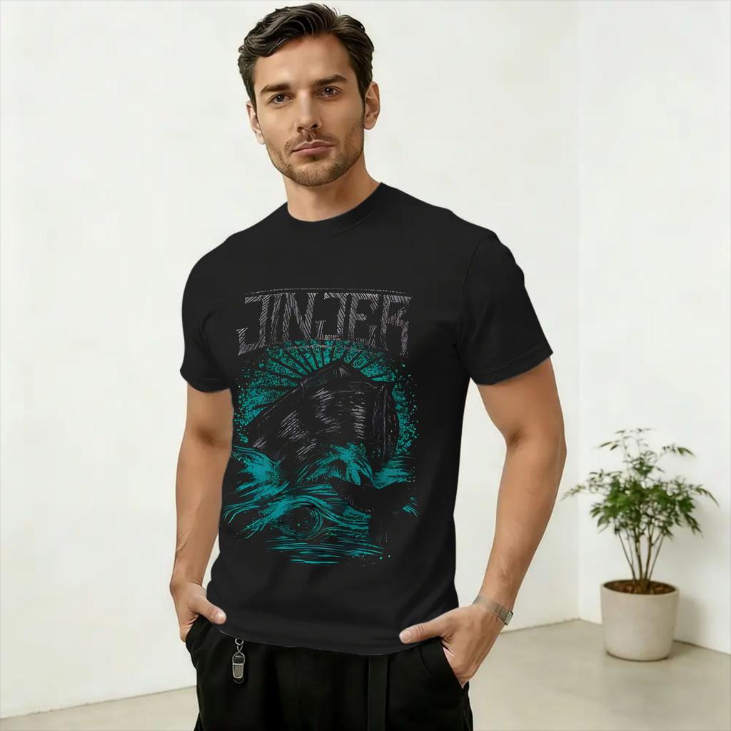 Funny Band JJinjers Art TShirt for Unisex Crew Neck Pure Cotton T Shirts Short Sleeve Tees Original Clothes