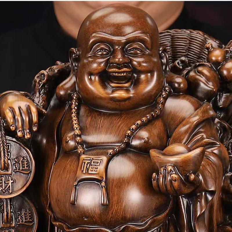 Resin Maitreya Buddha God of Wealth Statue Chinese Buddha Statues Home, Room, Office Decoration Accumulate Wealth Accessories