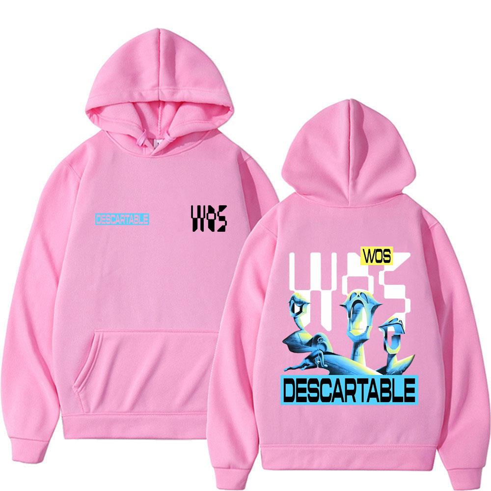 Rapper WOS DS3 DESCARTABLE  Print Hoodies Men Hip Hop Vintage Pullover Sweatshirts Unisex Casual Comfort Long Sleeve Hoodie Tops