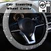11pcs Crystal Car Steering Wheel Cover Women Girl Car Accessories Glitter Bling Rhinestone Diamond Steer Wheel Covers Decorate