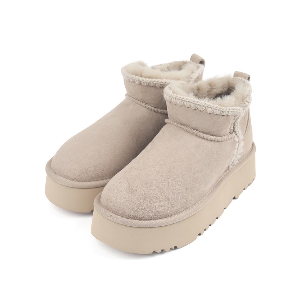 Oz Ugg Wear Adult Eskimo Platform Mini Boots Beige