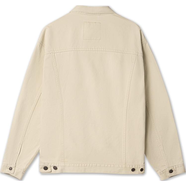 Levis Однотонная Простая Удобная Лацкан Свободный Крой Длинный Рукав Джинсовая Куртка Мужские куртки Белая A5782-0028