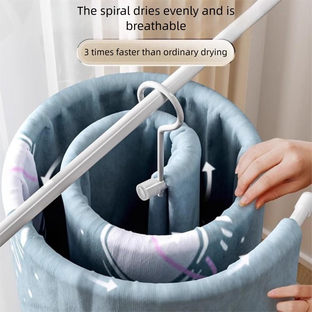Rotating Quilt Sheet Hanger Round Spirals Clothes Pole Home Storage Spirals Drying Rack Towel