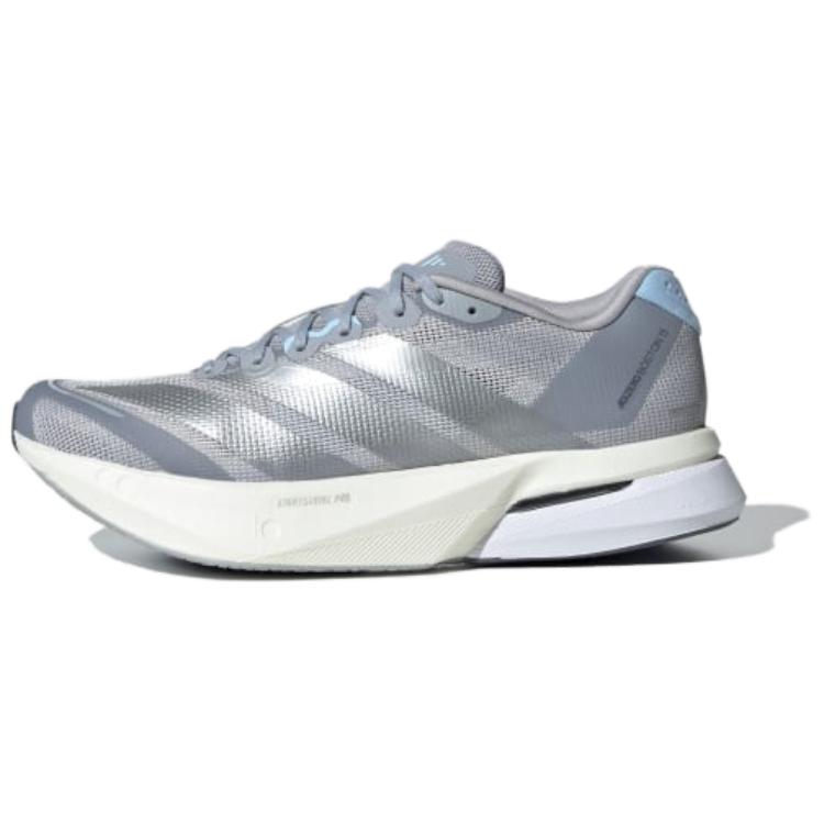 adidas  Adizero Boston 13 Halo Silver Metallic Women Sneakers Grey Glow-Blue JS4949