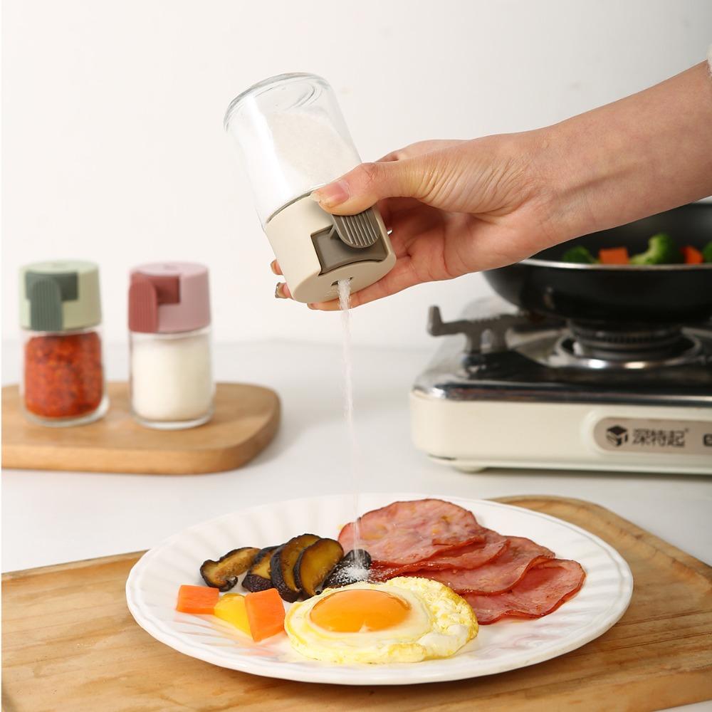 Стеклянная бутылка Диспенсер для специй Контейнер для вкуса Солонки Новая количественная бутылка для соли