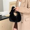 Autumn and Winter New Hair Towering Bag Women's Bag Solid Color Pleated Cloud Bag Versatile Plush Handbag