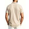 New European-style Men's Solid-color Polo Shirt with Half-zippered Front for Business Casual Short-sleeved T-shirt