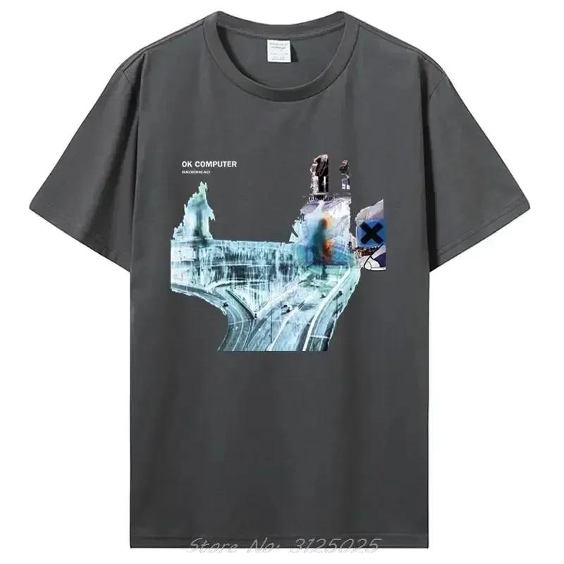 Футболка Radiohead Ok Computer с виниловым постером на CD и Lp в цветах радуги Thom Yorke Kid A Casual Printed Quality New Brand Футболка