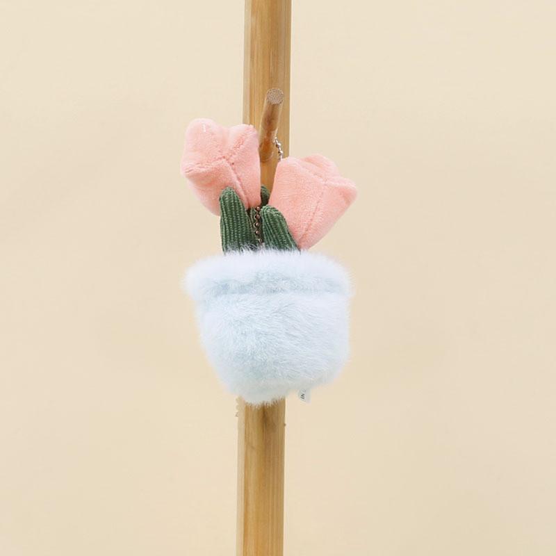 Плюшевый игрушечный цветок тюльпана в горшке с брелоком для подарка и украшения сумки