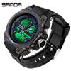 SANDA Fashion Trend 6024 Outdoor Sports Shockproof Watch for Boys and Girls Multi-functional Waterproof Luminous Electronic Watch