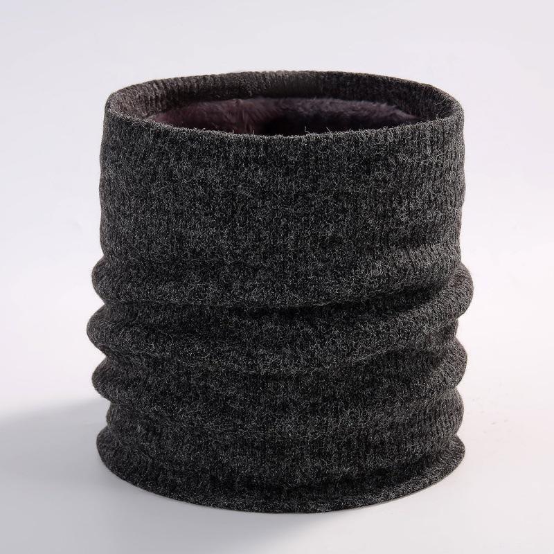 Winter Knitted Neck Cover Outdoor Warm Neck Cover Solid Color Men's and Women's Double-layer Pullover and Velvet Scarf