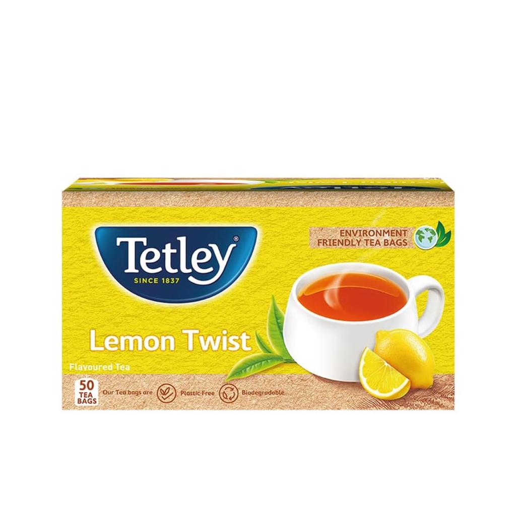 Чай черный Tetley Lemon Twist 50 пакетиков 100 г Освежающий ассамский чай с пикантным лимонным вкусом