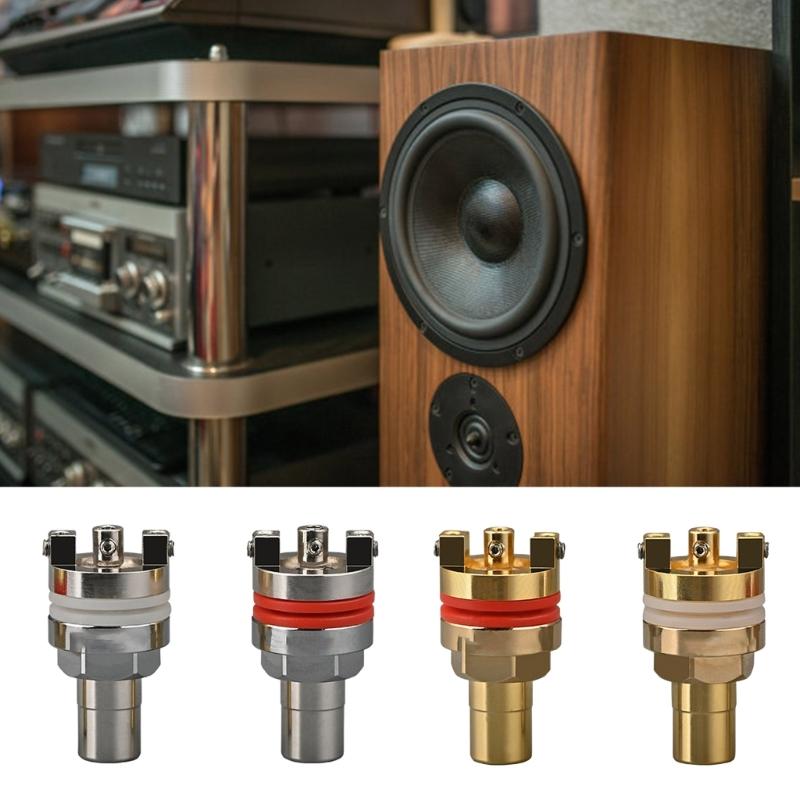 Пара Hifi-коннекторов Безпаечные клеммы Покрытие Золото/Родий для Аудиооборудования и Домашнего Кинотеатра