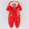 2021 Winter Baby Kids Clothing Sets Cartoon Toddler Boys Girls Warm Hooded Coats Pants Suit Kids Thick Tracksuit Clothes Set