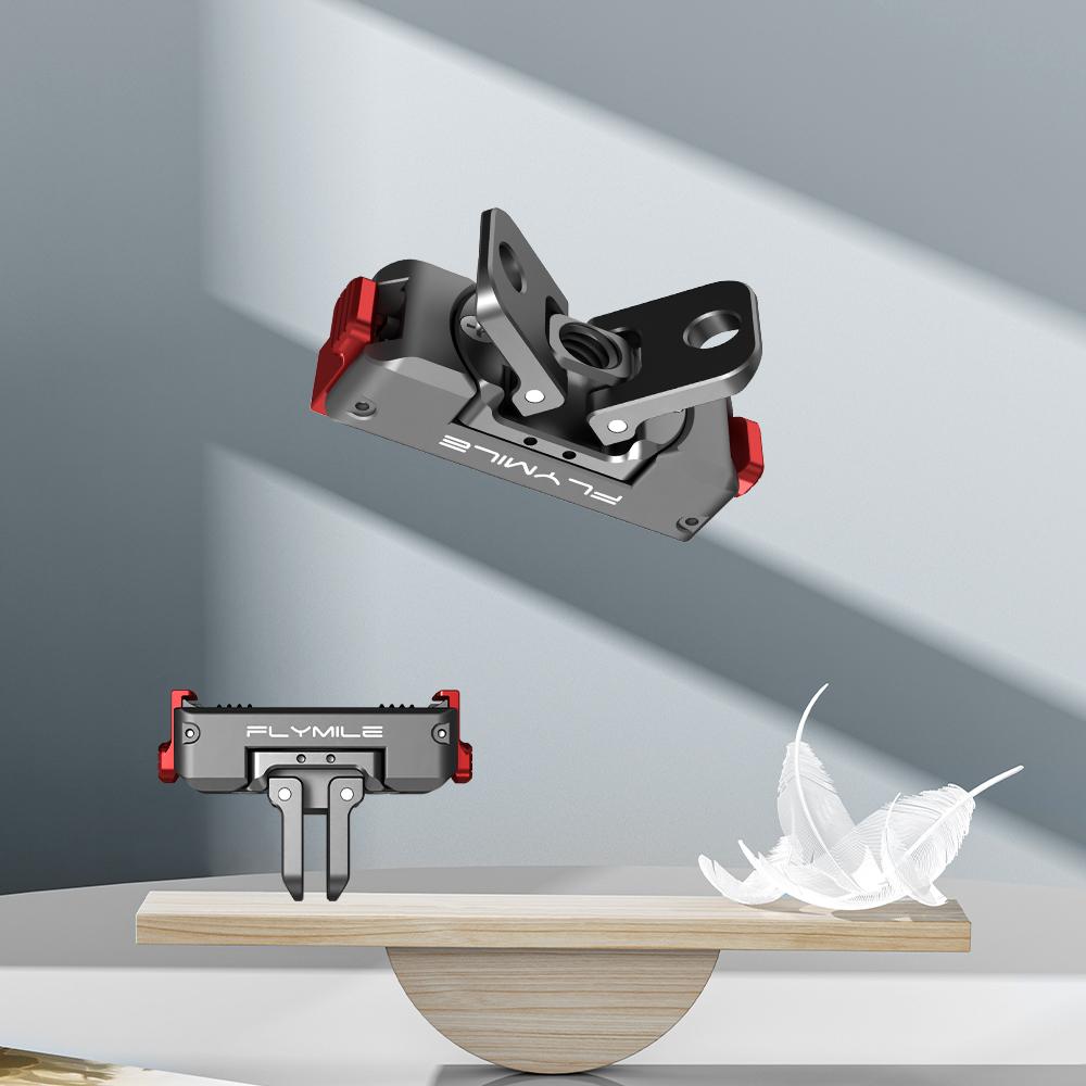 FLYMILE For DJI Osmo Action 6 / Nano Magnetic Quick Release Mount 360° Rotating Aluminum Alloy Base Dual Port Design