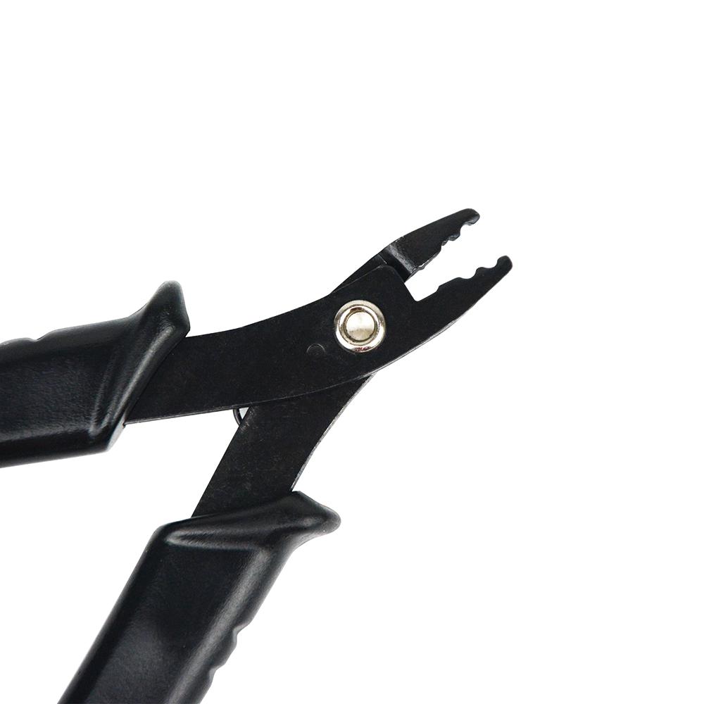 1 шт. черных плоскогубцев с 2 отверстиями для микрокольца/звена/бусины для наращивания волос