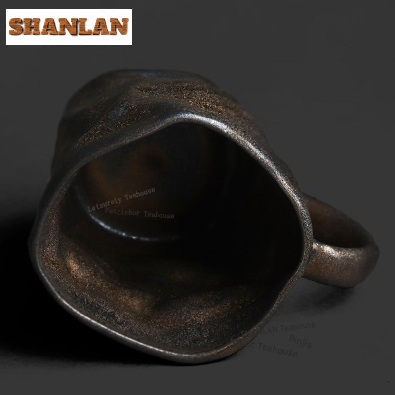 400ml Kiln Fambe Black Gilt Teacup Luxury Tea Bowl Jug Tea-tasting Fragrance Cup Jianzhan Master Cups Household Tea Items Gift