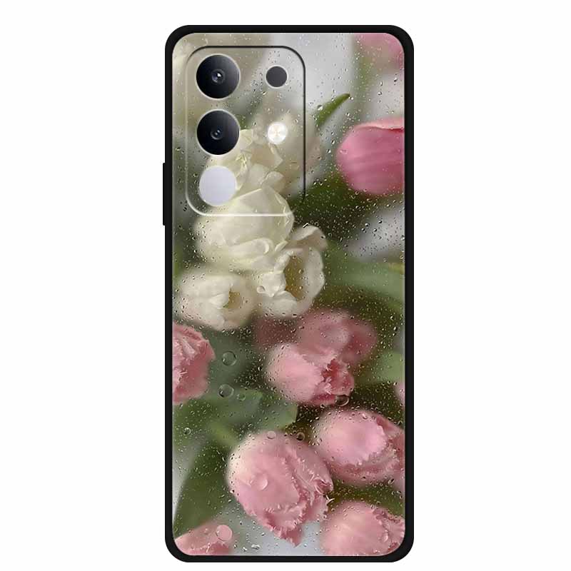 For vivo T4x Cover Silicone TPU Phone Case Funda for vivo T4x 5G V2437 Black Back Bumper Soft Protector Cartoon Anime Cute Capa