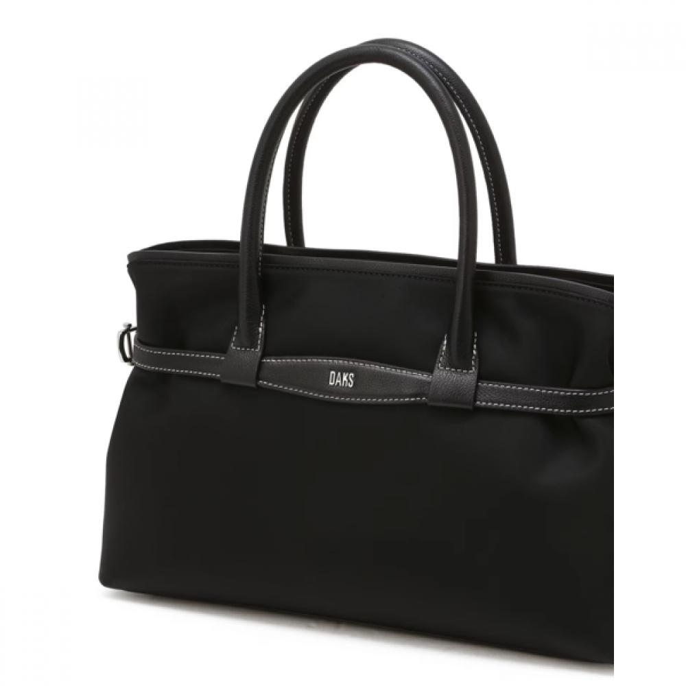 Daks Black Nylon Tote Bag With Logo Decoration Dcba6f831bk