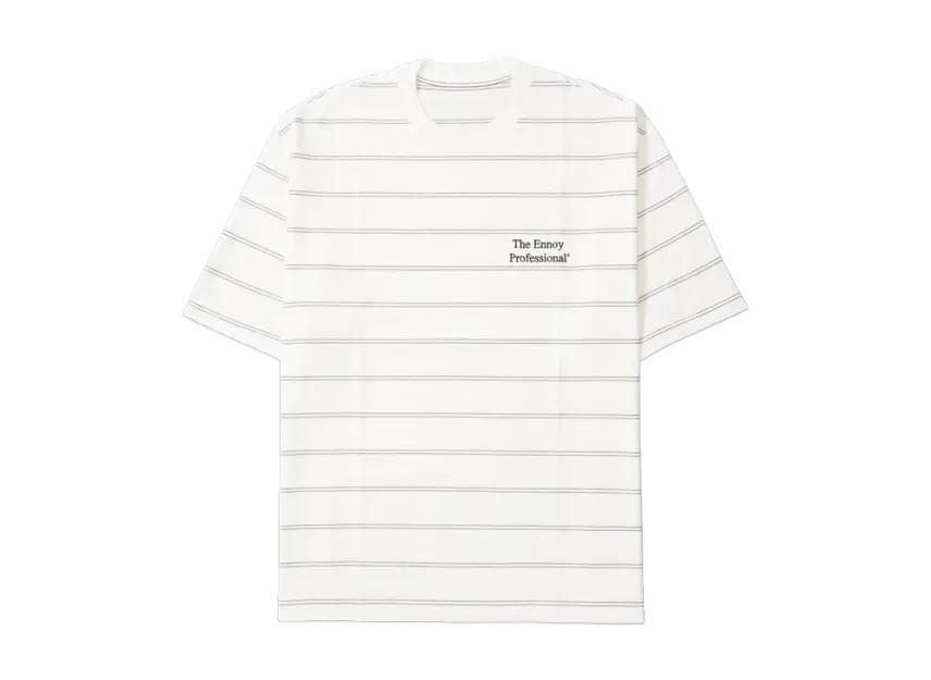 ENNOY Белая футболка с панельным бортом S/S (25СС) SS25BRENCT02AM