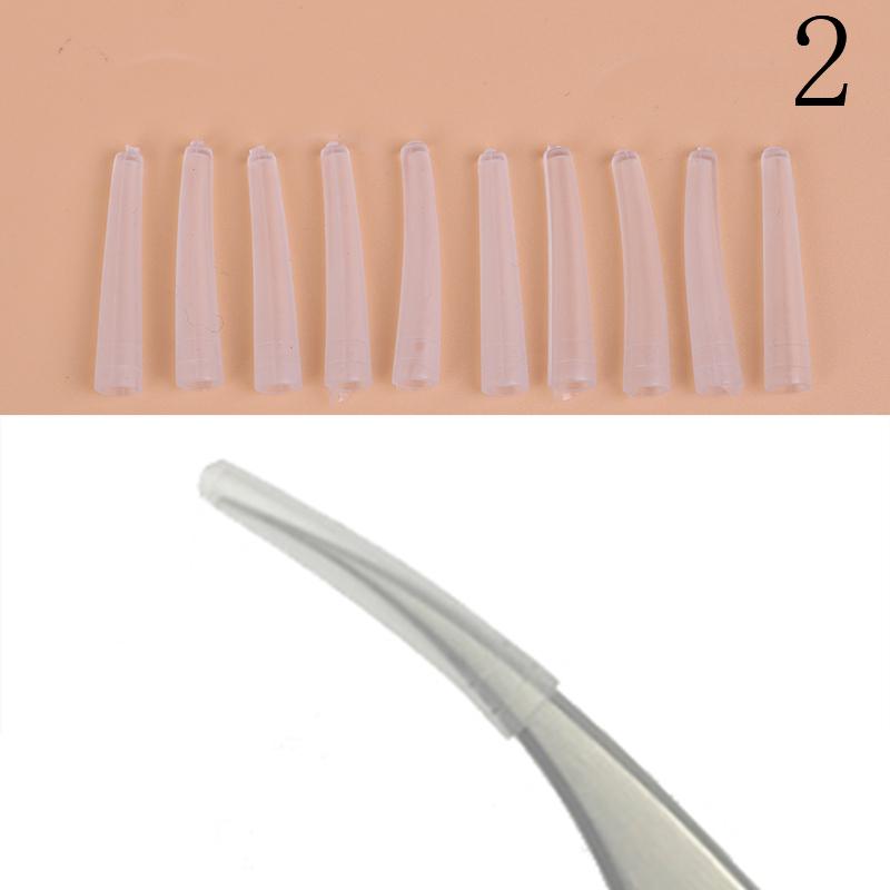 10 шт., насадки для наращивания ресниц, пинцеты, силиконовые чехлы, падающие вспомогательные приспособления