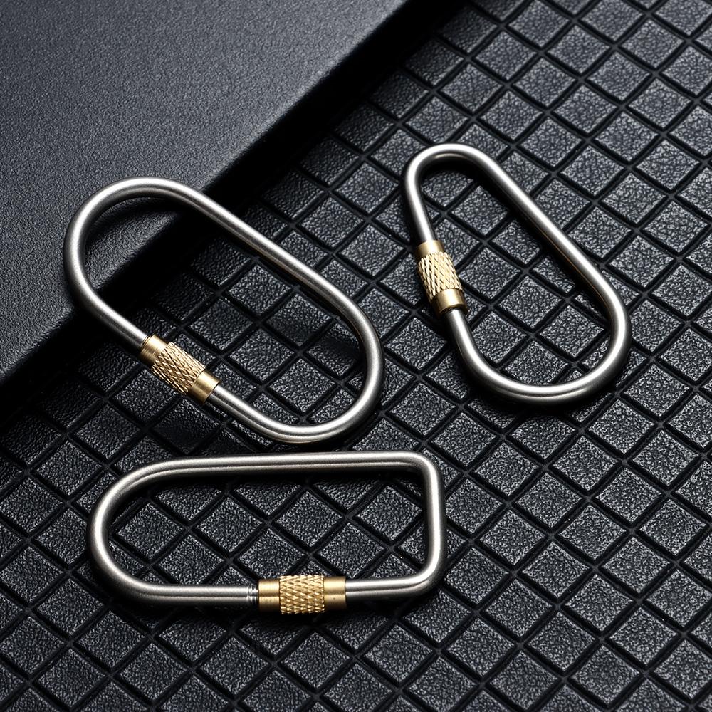 Buckle Backpack Buckle Outdoor Camping Carabiner Lightweight Hanging Buckle TC4 Titanium Keychain