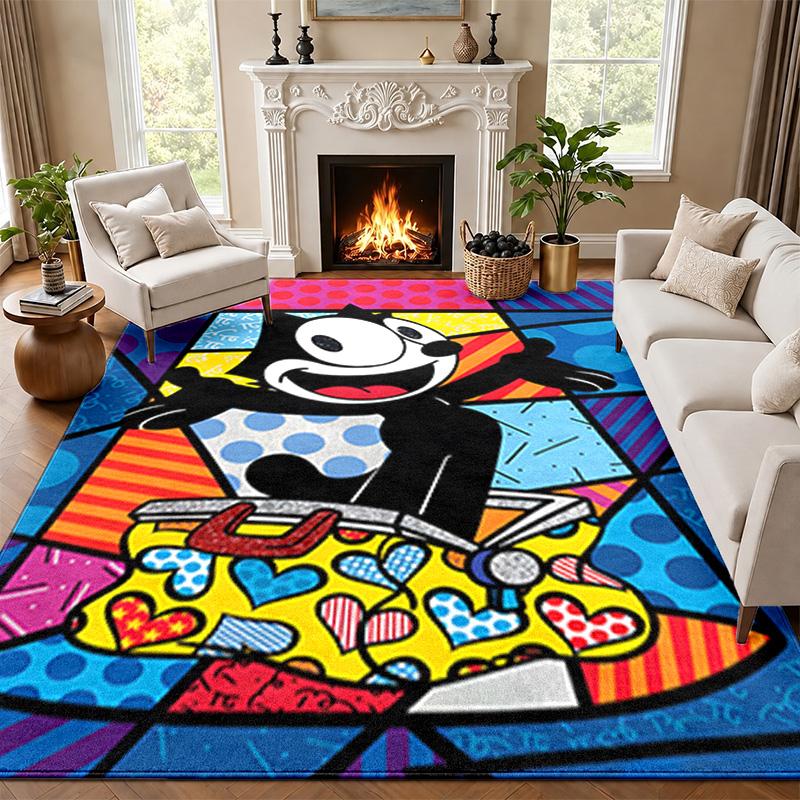 Felix the Cat Carpet Door Mat for Living Room or Bedroom Protective Mat Under Chair Office Decoration Christmas Gift Birthday Present