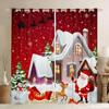 Рождественские затемняющие шторы Панели для спальни Счастливый Санта-Клаус Кухня Ванная комната Гостиная Высокое затемнение Оконные шторы Подарки