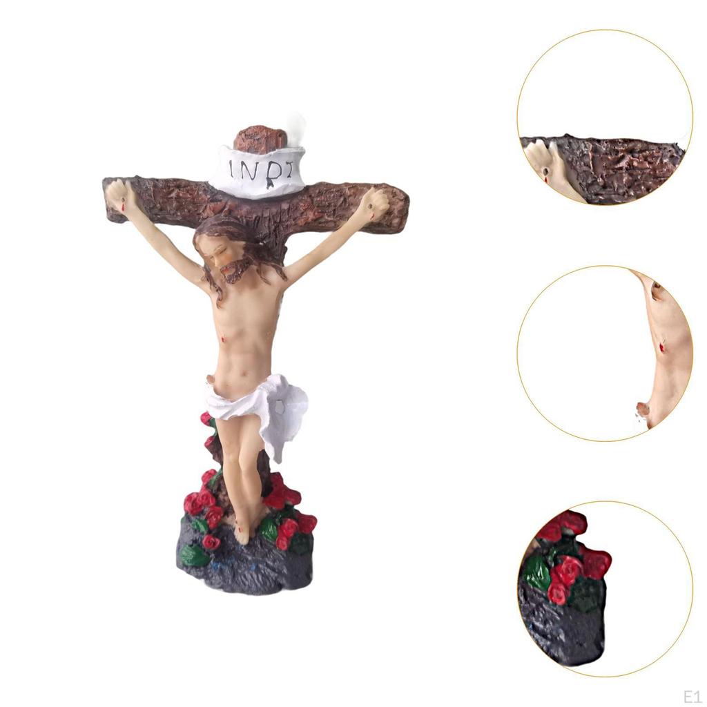 Иисус Распятие Кресты Статуэтка Католический Крест Настольная Табличка Статуэтка Орнамент Смола