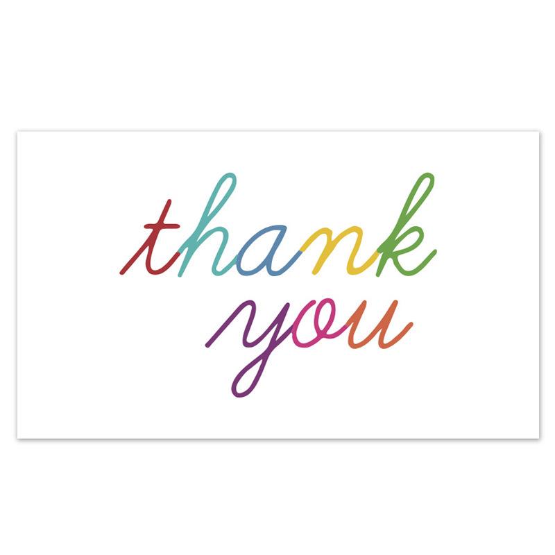 Black Thank You Greeting Cards, 50 Sheets/Pack