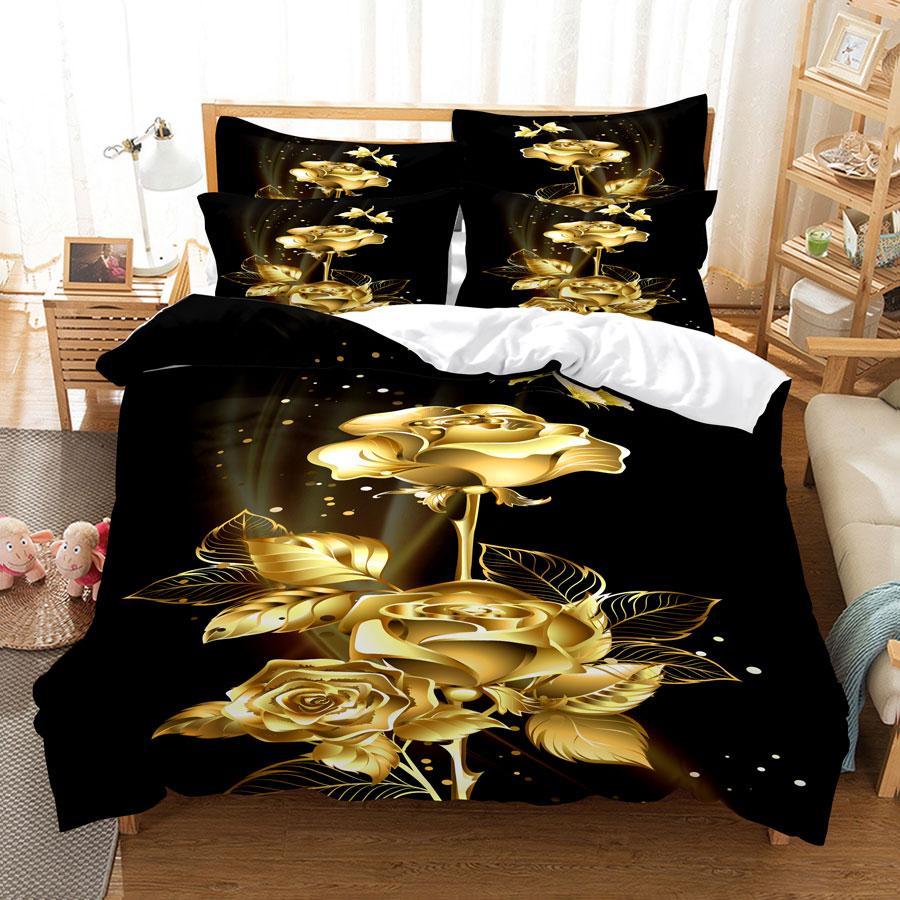 Flower Double Duvet Cover Bedding Set Quilt Case Linens King Queen Full Size 3D Print Pillowcase Single Twin Bed 220x240 200x200